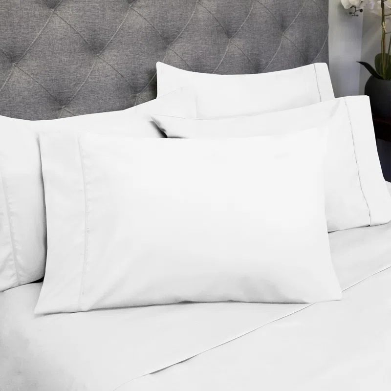 Pale Pink Queen Microfiber 6-Piece Sheet Set