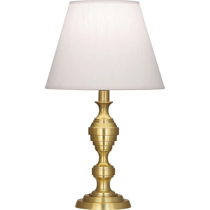 Arthur Modern Brass Candlestick Accent Lamp with White Shade