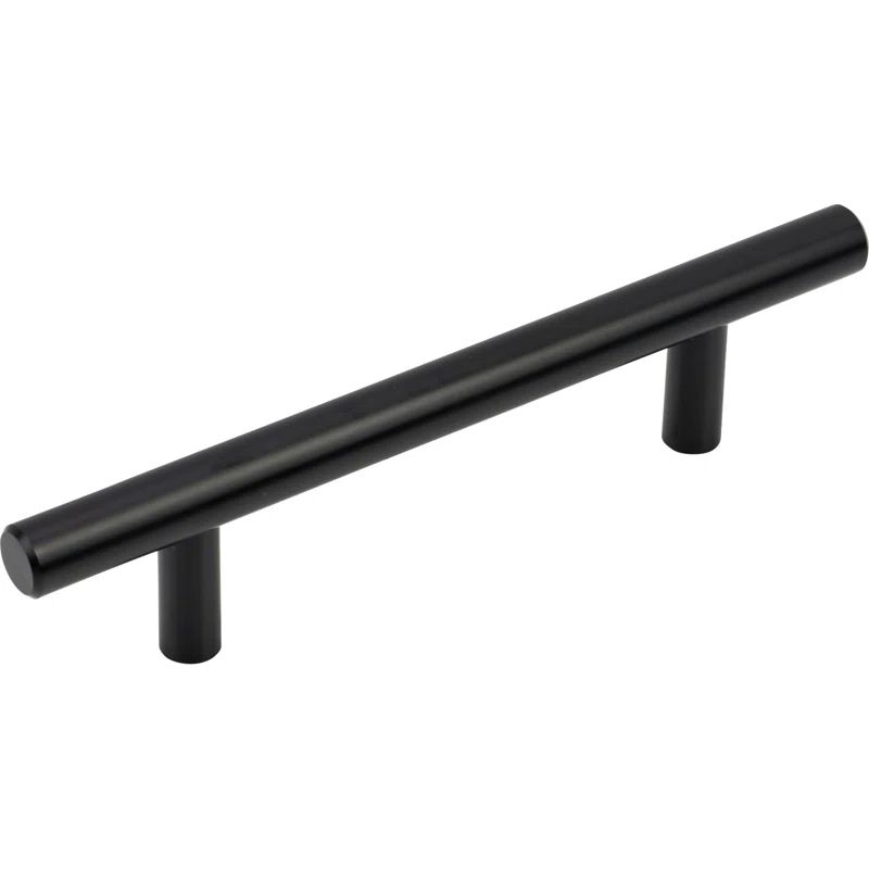 Matte Black Steel Modern Bar Pull Handles with Mounting Hardware