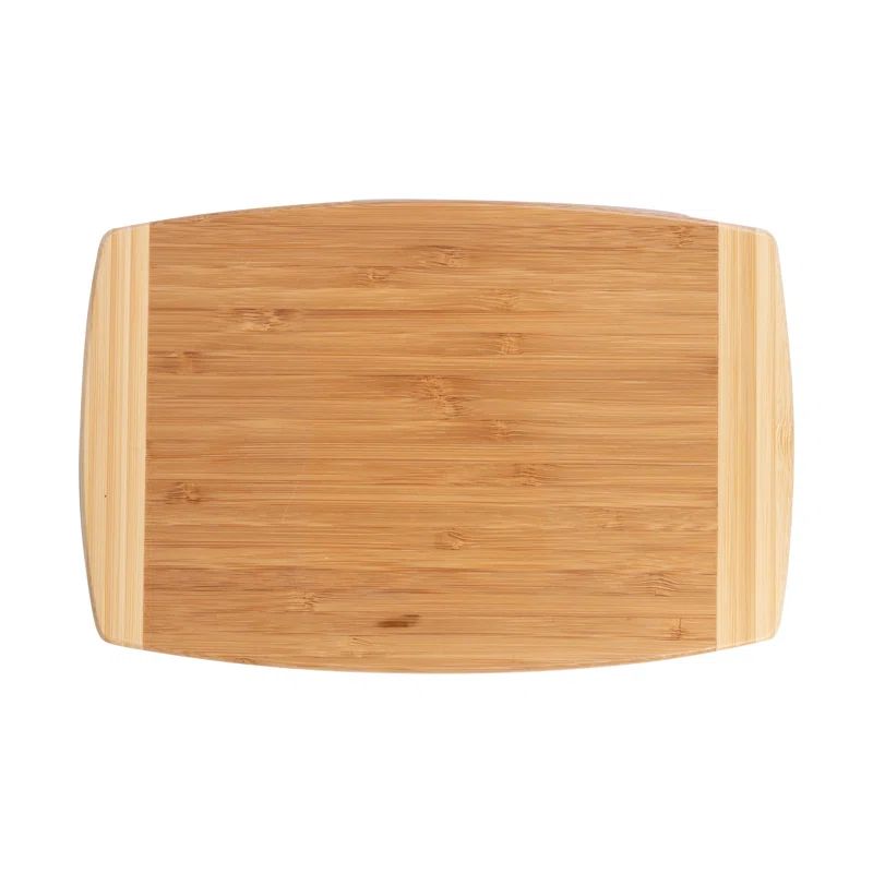 Small Natural Burnished Bamboo Cutting Board, 6x9 Inches