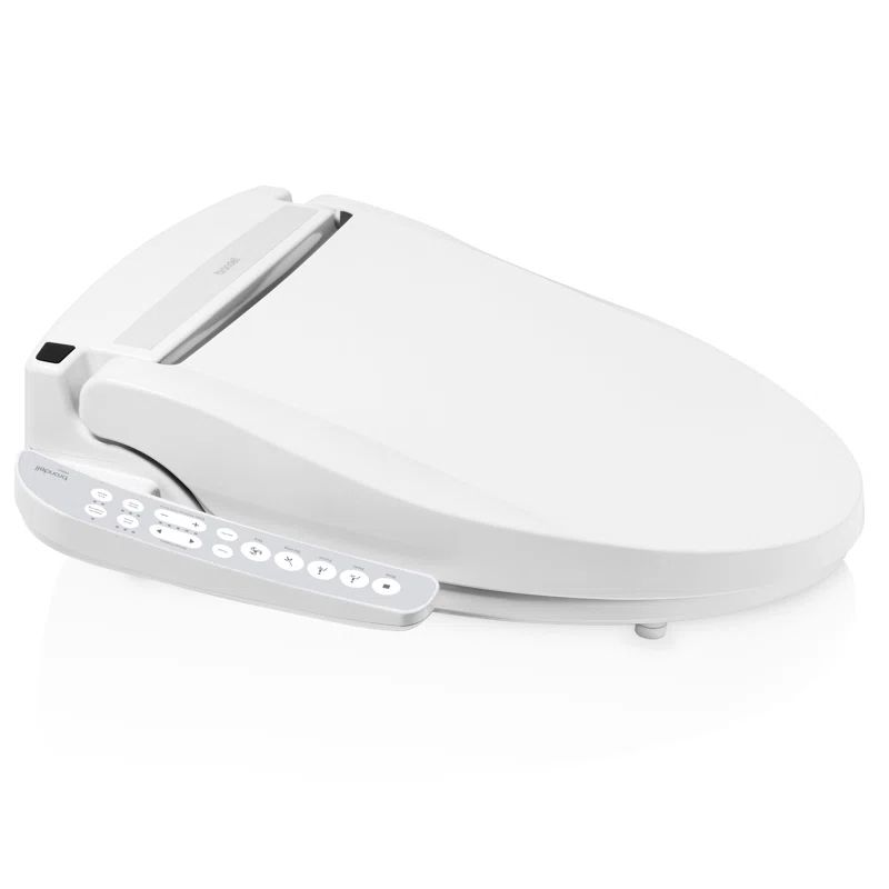 White Round Electronic Bidet Seat with Warm Air Dryer and Deodorizer