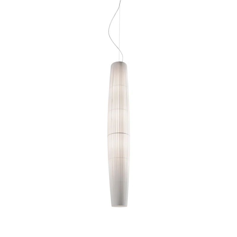 Maxi White Translucent Ribbon Cylinder Pendant Light