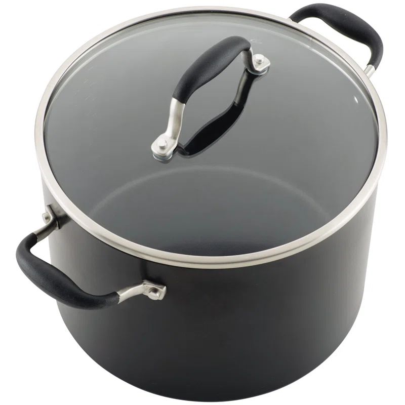 Onyx 10-Quart Hard-Anodized Nonstick Stockpot with Glass Lid