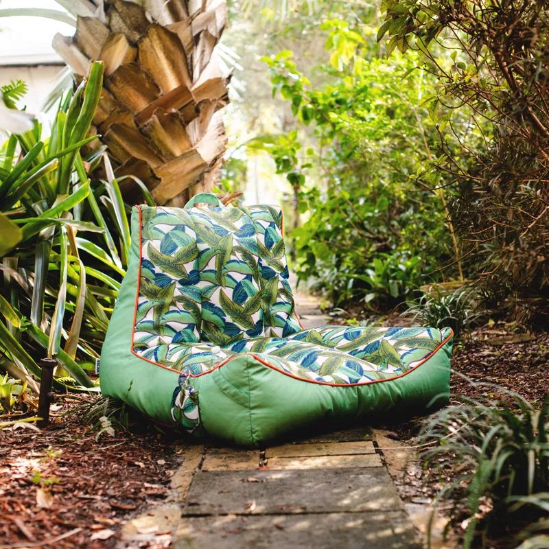 Green Tropical Palm Mesh Pool Float with Drink Holder