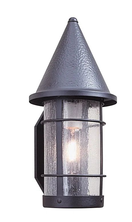 Rustic Brown Glass Cylinder Outdoor Wall Sconce