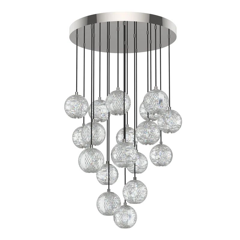 Marni Polished Nickel 18-Light LED Cluster Pendant