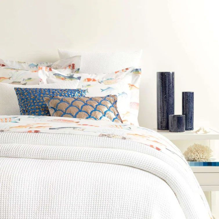 Pine Cone Hill Luxe White Cotton Matelasse Twin Coverlet