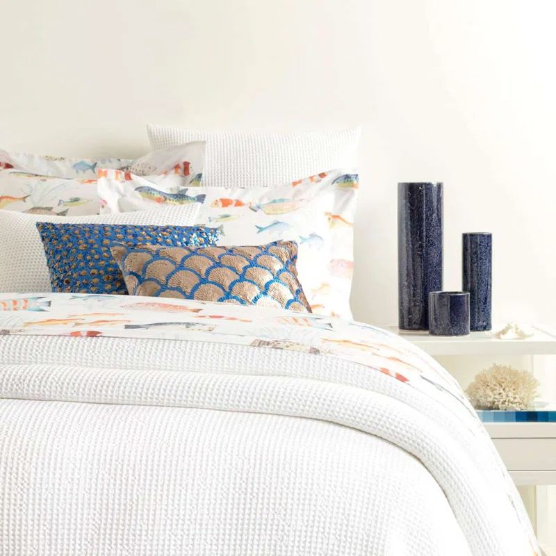 Pine Cone Hill Luxe White Cotton Matelasse Twin Coverlet