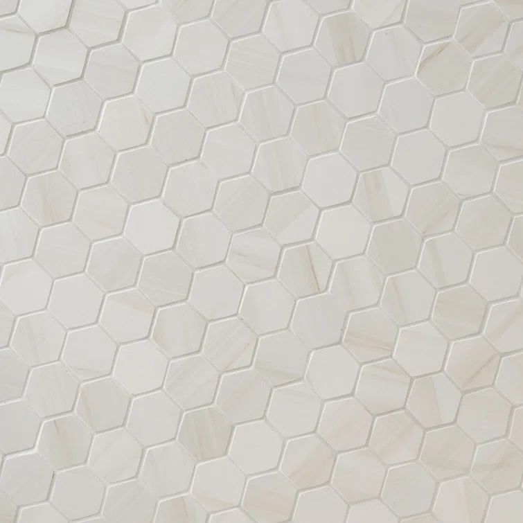 White Matte Hexagon Porcelain Mosaic Tile for Indoor/Outdoor Use