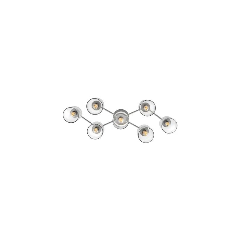 Axel Modern 7-Light Brushed Nickel Cluster Cylinder Flush Mount