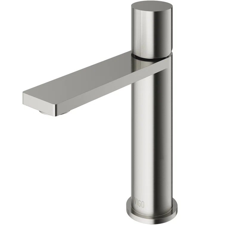 Brushed Nickel Single Handle Bathroom Faucet with Low Arc Spout