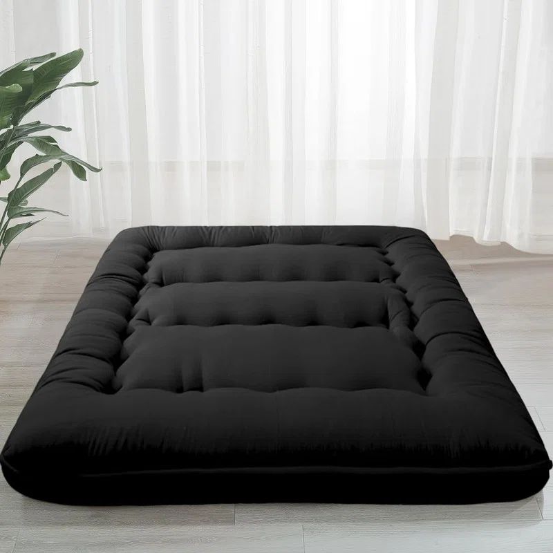 Black Queen Size Extra Thick Floor Futon Mattress
