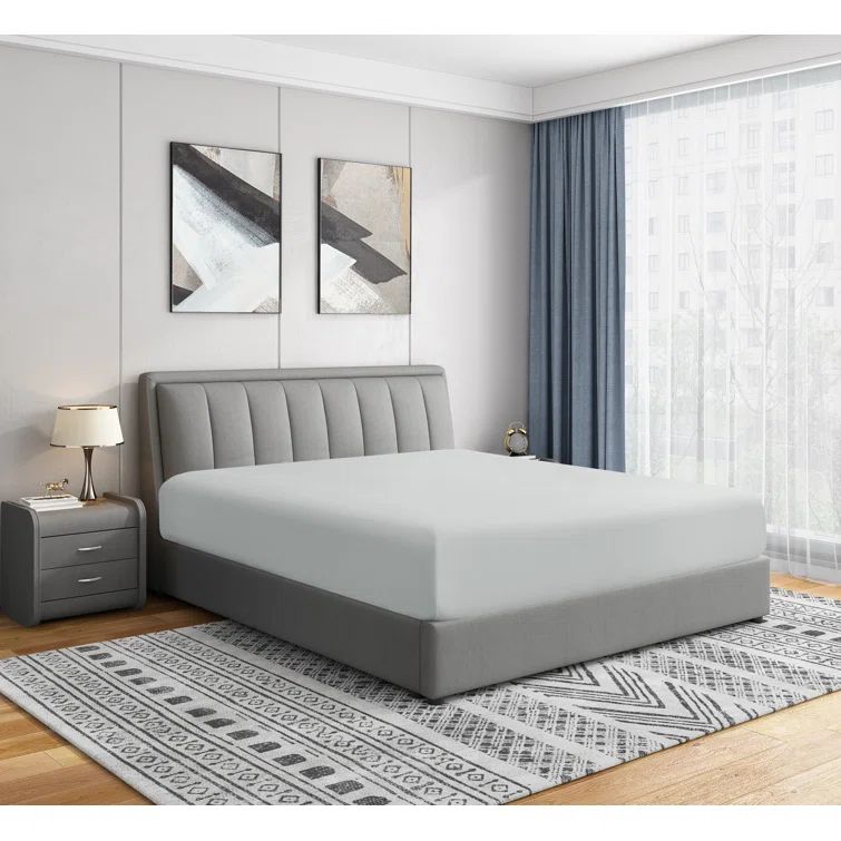 Light Gray Twin XL Deep Pocket Microfiber Fitted Sheet