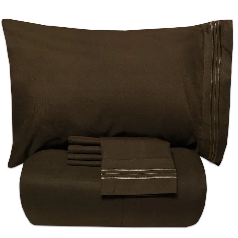 Twin Chocolate Microfiber Down Alternative Bed in a Bag Set