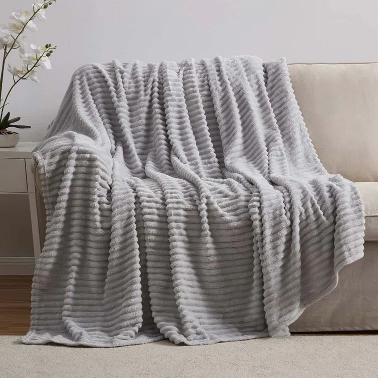 Misty Rose King Size Plush Fleece Blanket