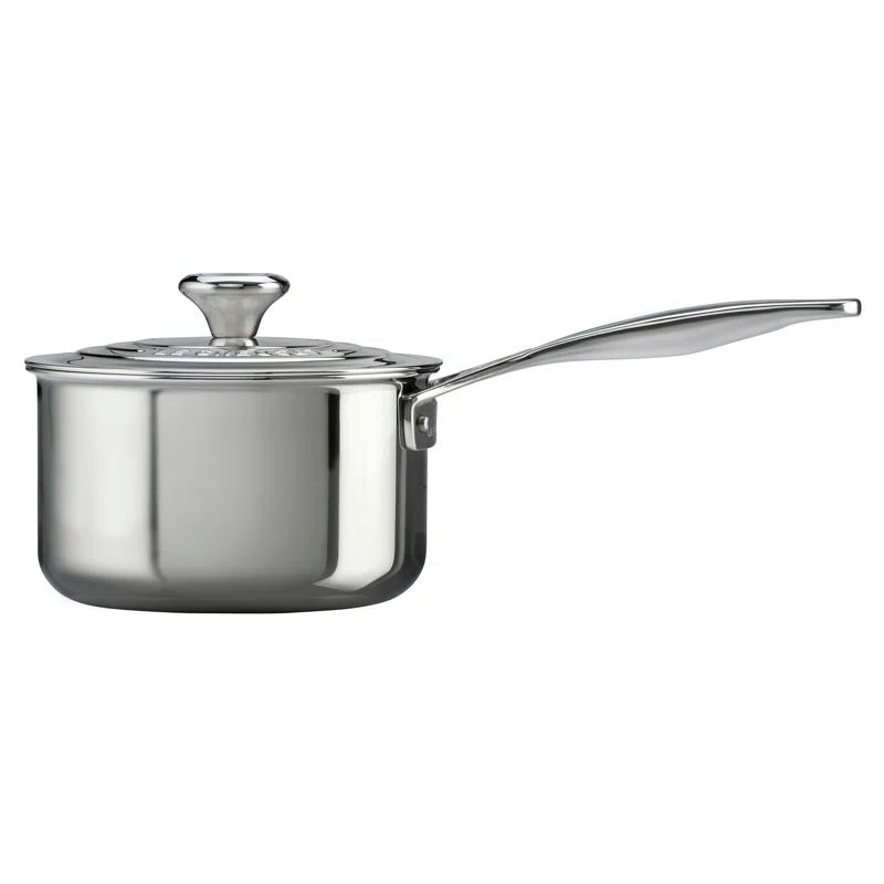 Le Creuset 2 Quart Stainless Steel Saucier with Lid