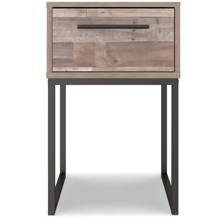 Neilsville Transitional Beige & Black 1-Drawer Nightstand