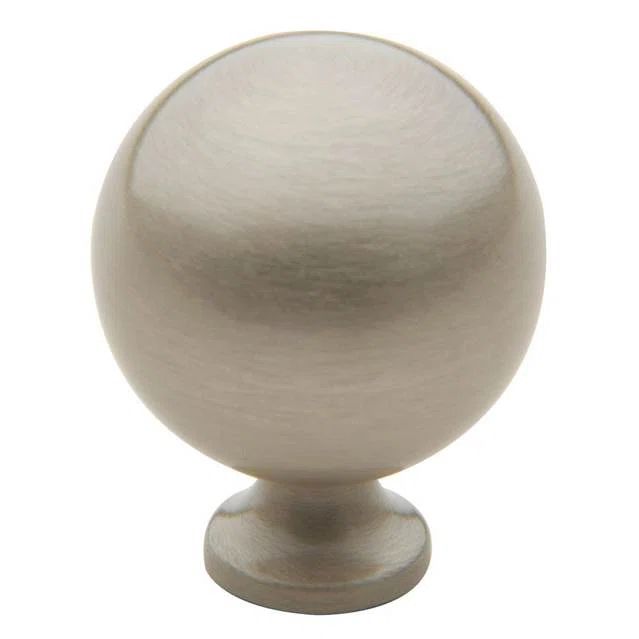 Satin Nickel Round Cabinet Knob with Mounting Hardware