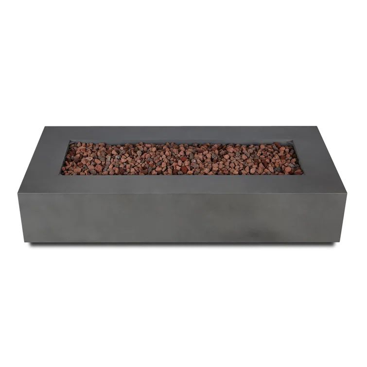 Aegean 70" Weathered Slate Gas Fire Pit Table