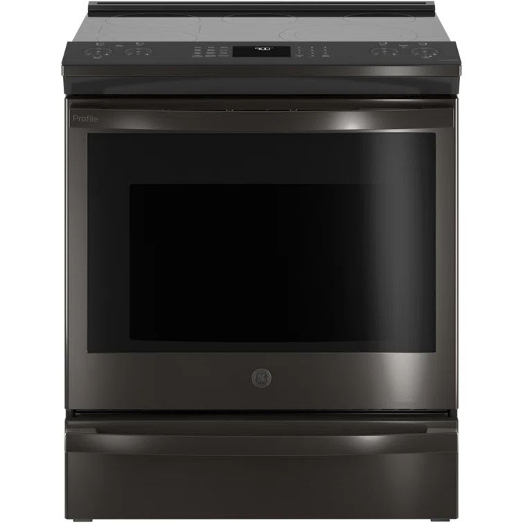 Black Stainless Steel 30" Smart Convection Slide-In Electric Range