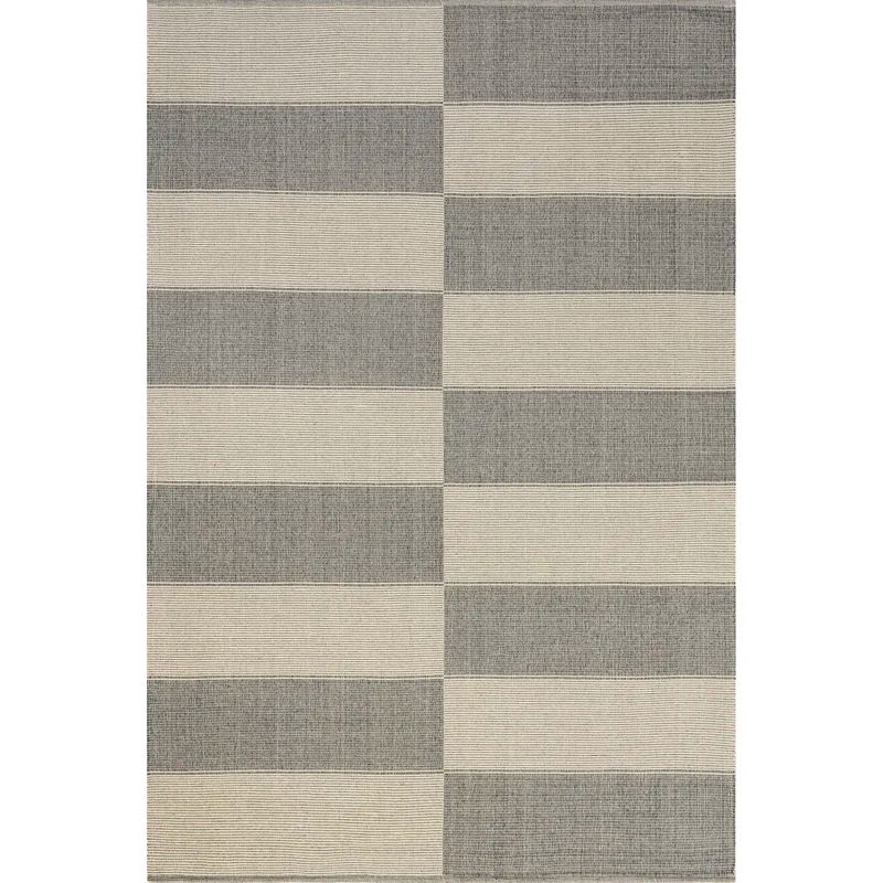 Gray and Beige Handmade Cotton Tufted Rectangular Area Rug