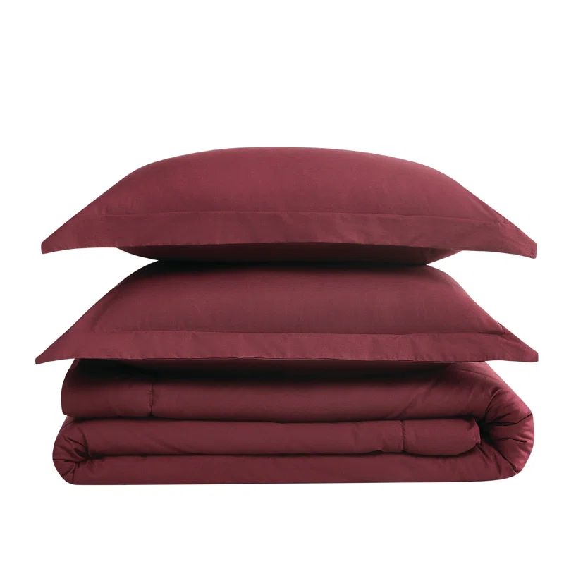 Burgundy Twin Cotton Down Alternative Comforter Set