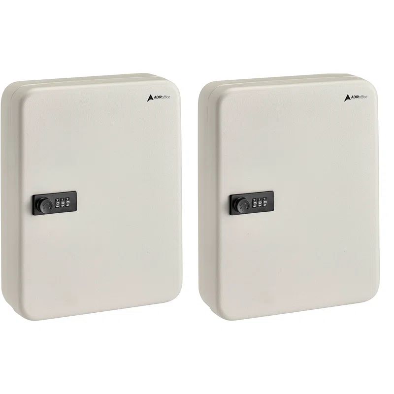 White Steel Wall-Mount 30-Key Combination Lock Cabinet