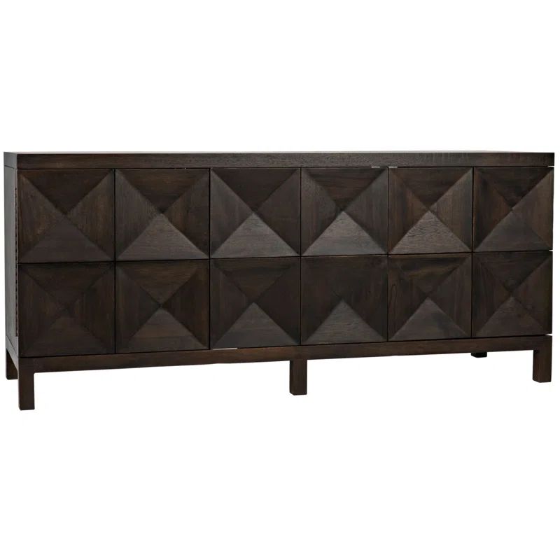 Noir Quadrant Ebony Walnut 3-Door 76" Sideboard