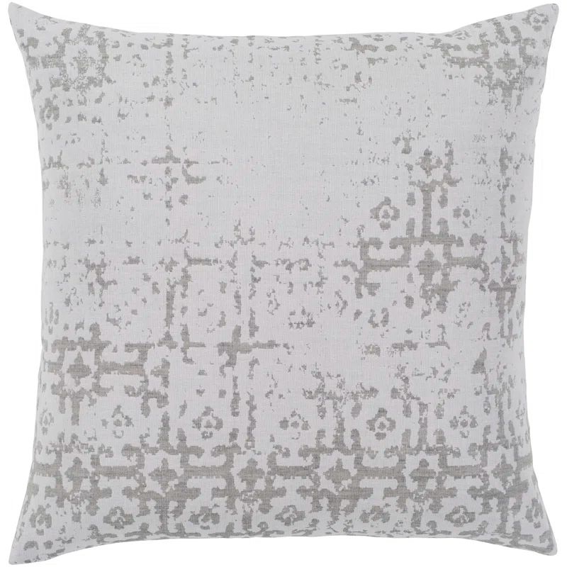 Light Gray Cotton Geometric 18" x 18" Pillow Cover