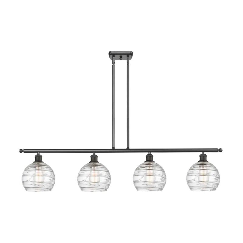 Oil Rubbed Bronze 4-Light Kitchen Island Pendant with Clear Glass Shades