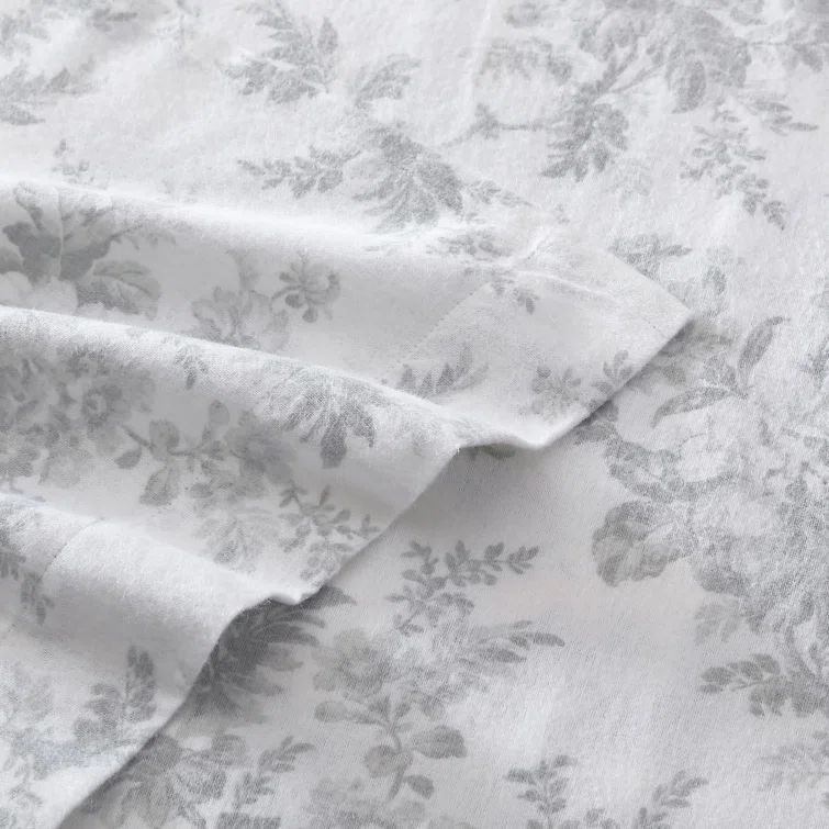 Vanessa Gray Twin Cotton Flannel Sheet Set