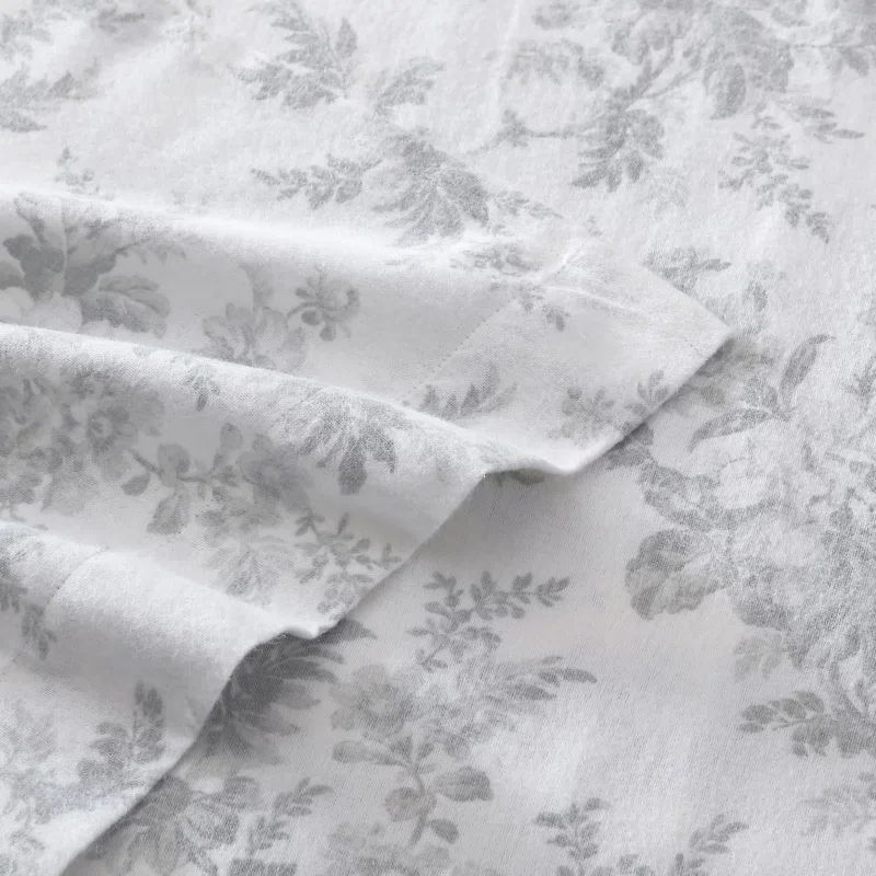 Vanessa Gray Twin Cotton Flannel Sheet Set