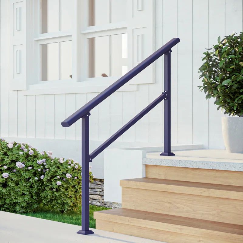 Black Metal Handrail Kit for 4-5 Steps