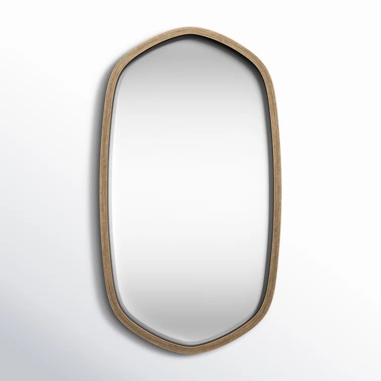 Glover 36" x 20" Gold Beveled Glass Hexagon Mirror