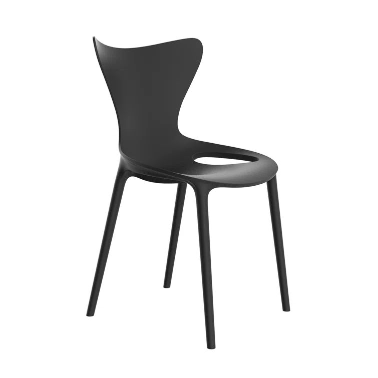 Eco-Conscious Navy Sculptural Side Chair with Recycled Plastic