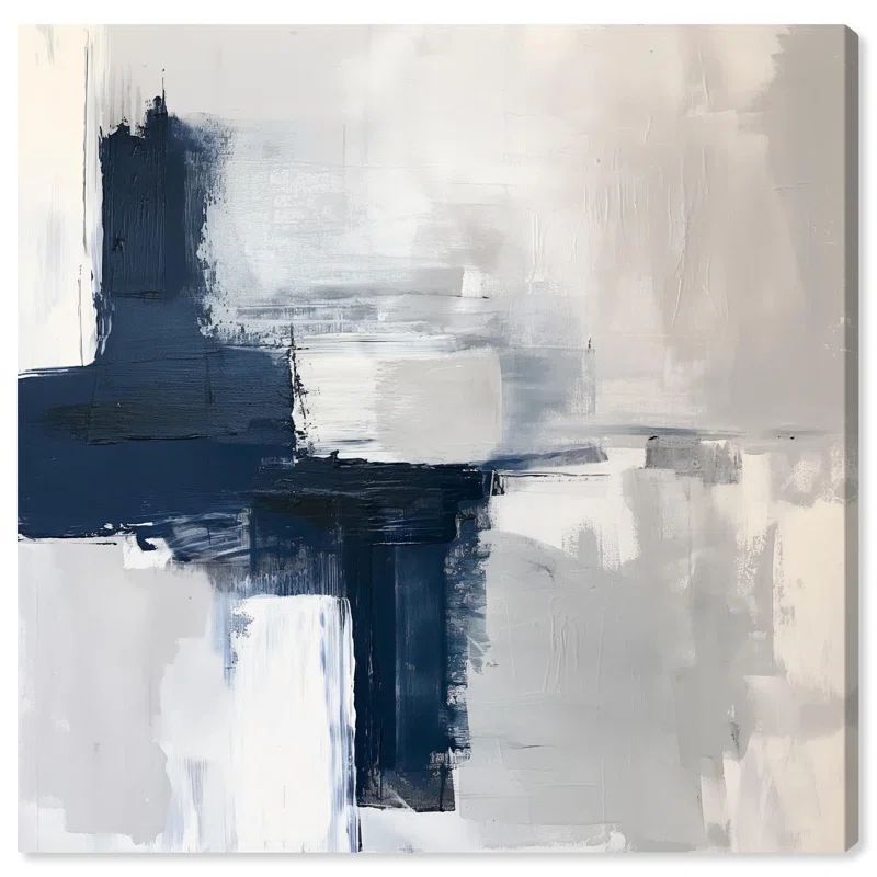 Tides of Indigo 24" x 24" Abstract Canvas Wall Art