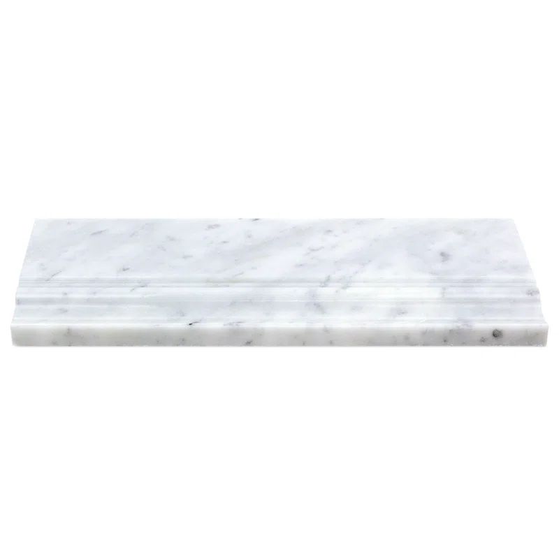 White Carrera Marble 4.75" x 12" Polished Tile Trim