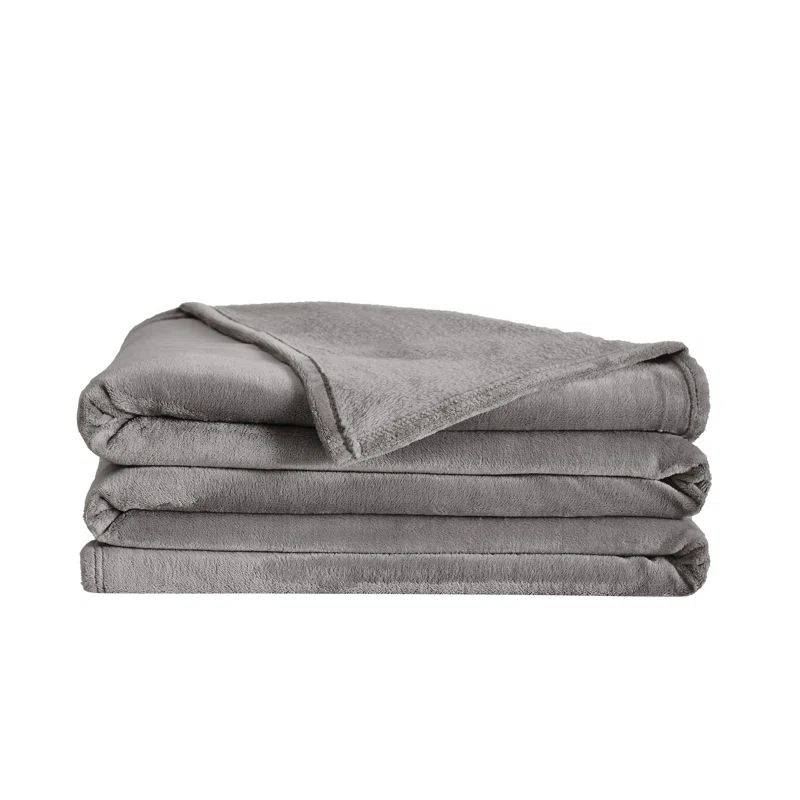Extra-Large Gray Fleece Reversible Family Blanket