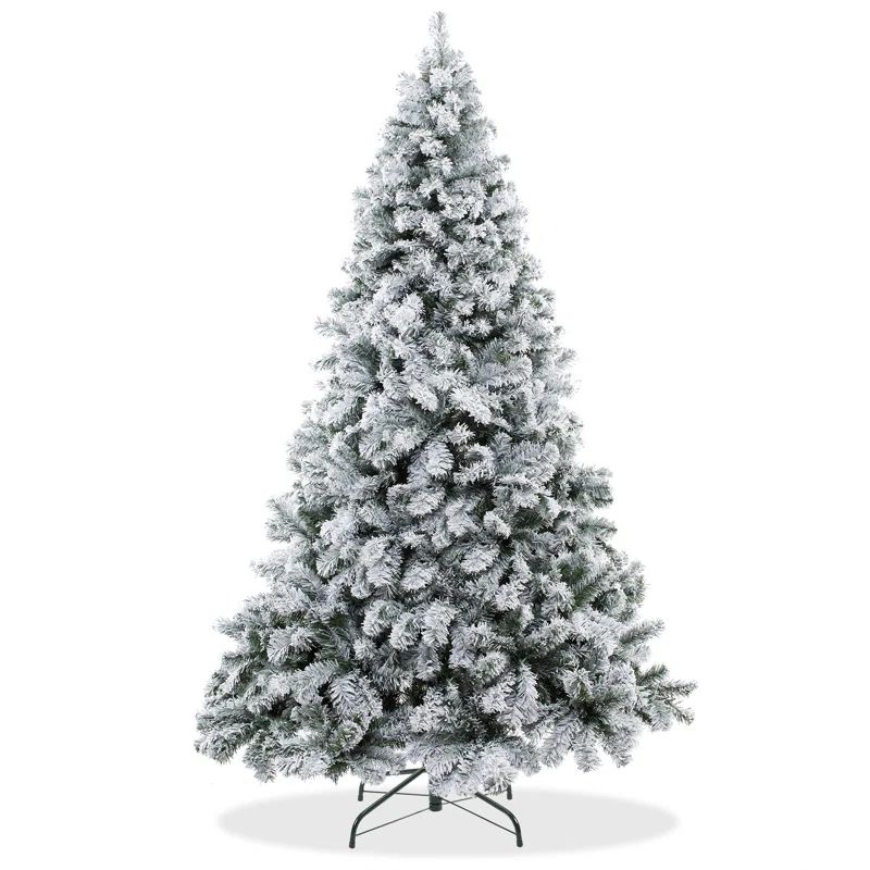Snow-Flocked Pine 7.5' Artificial Christmas Tree with Metal Stand