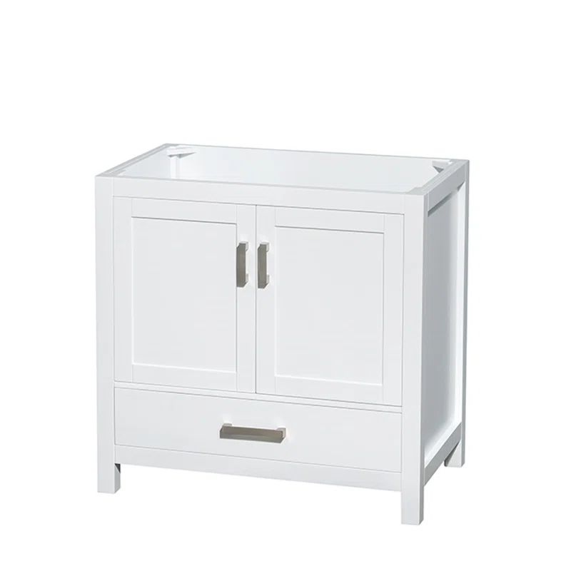 Sheffield 35" Elegant White Solid Wood Single Bathroom Vanity Base