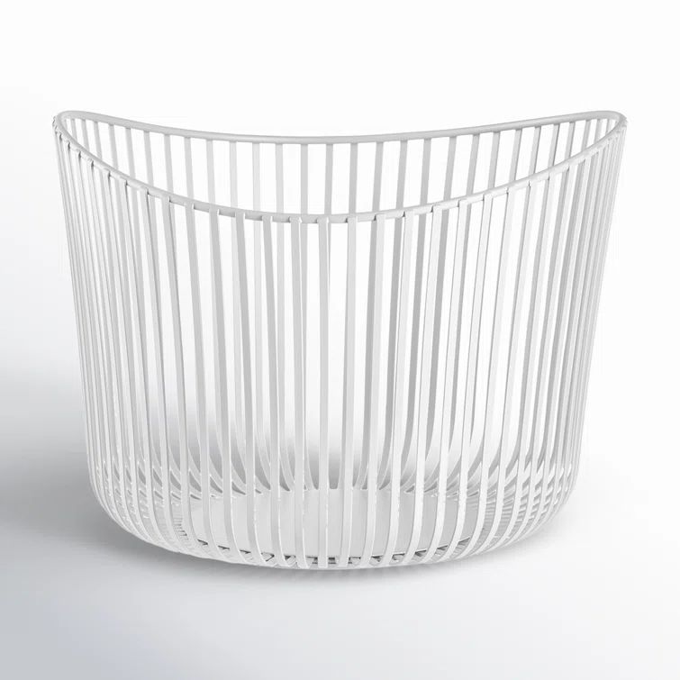 Fl'z German White Powder-Coated Steel Modo Storage Basket