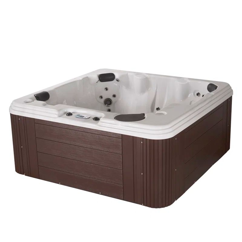 Annapolis 6-Person Espresso and White Square Hot Tub