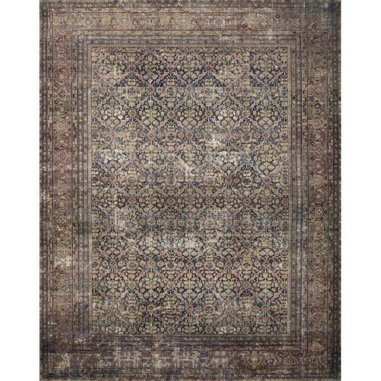 Denim and Multi 11'6" x 18' Vintage Wool Rug