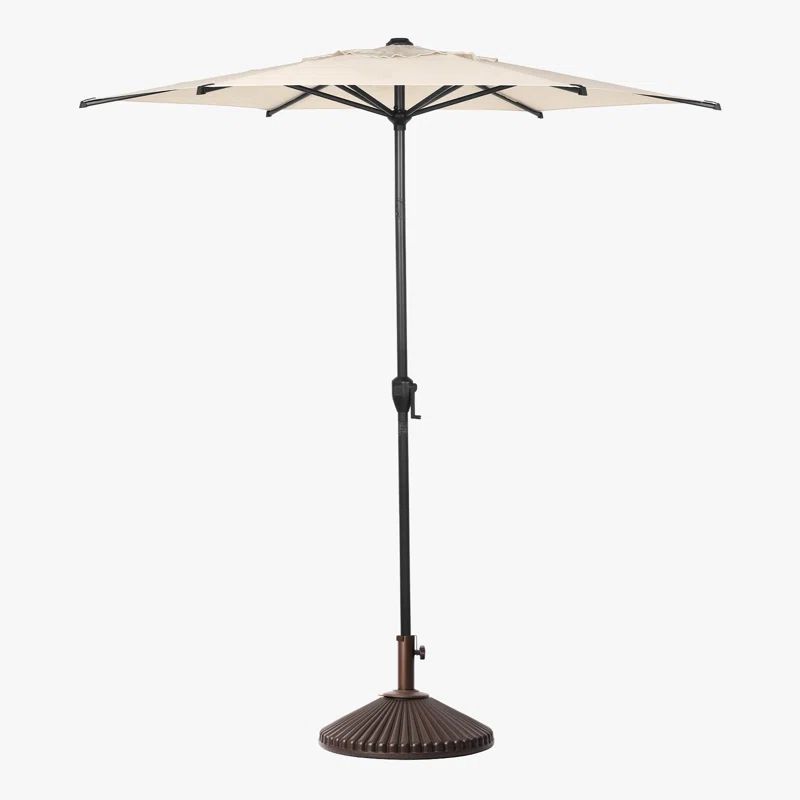 Bronze Wheeled Steel Umbrella Base with Decorative Patterns