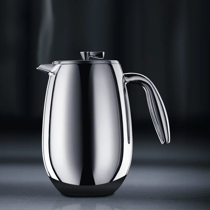 Columbia 34 oz Chrome Stainless Steel Double Wall French Press Coffee Maker
