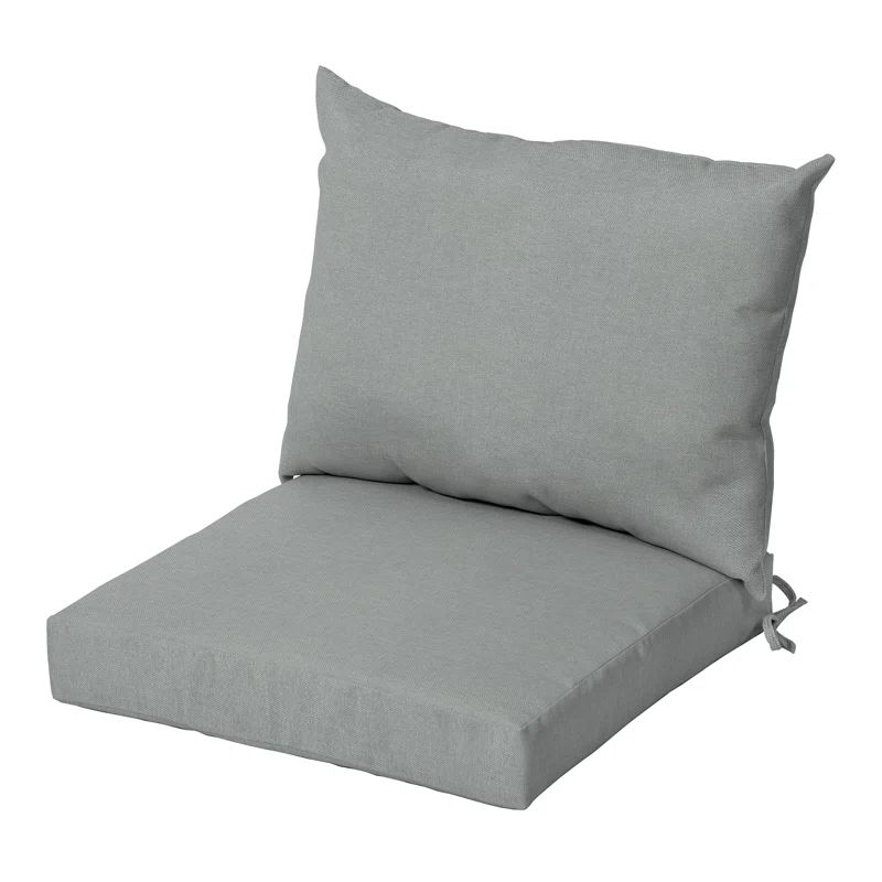Pebble Gray Recycled Fabric Outdoor Dining Chair Cushion Set