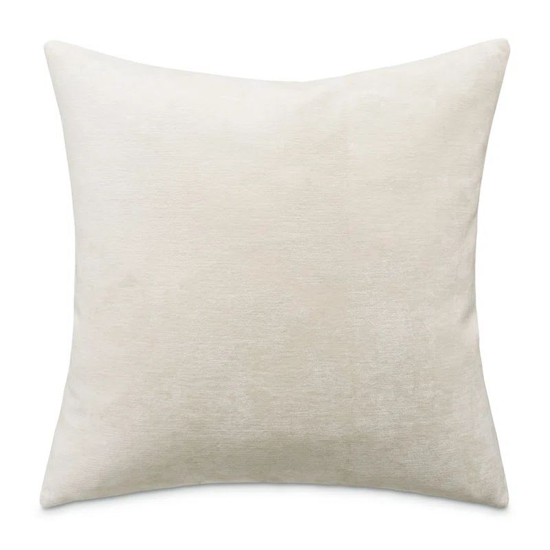 Cream Chenille Square Accent Pillow Set with Feather Insert