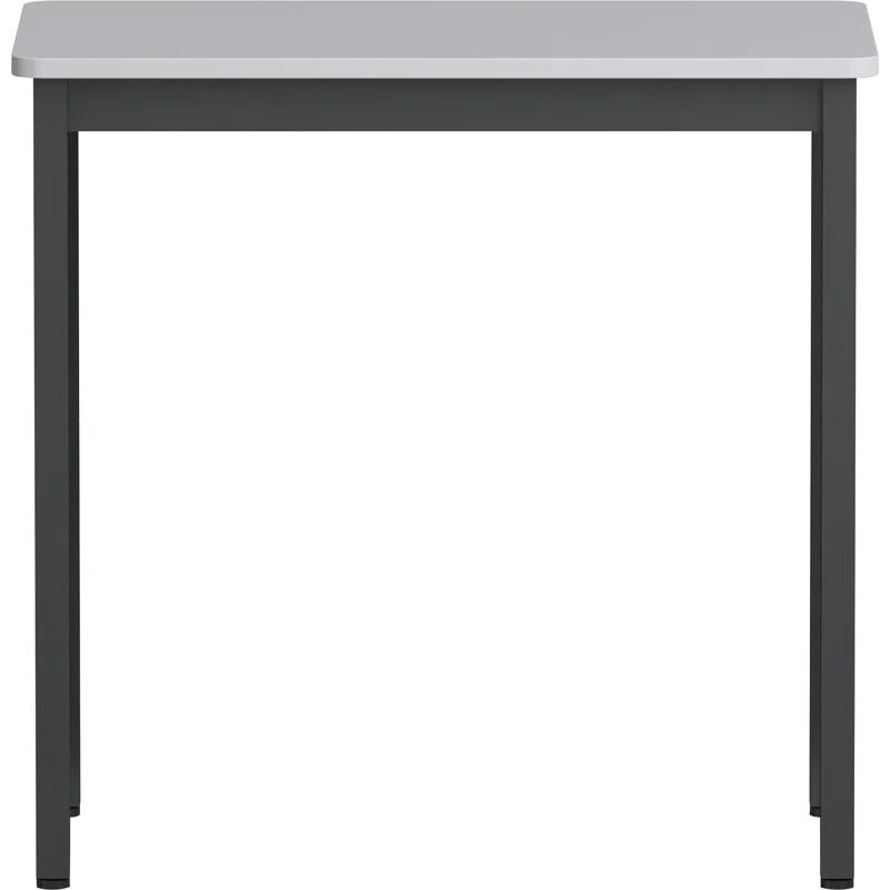 Gray Laminated Rectangle Utility Table with Powder Coated Black Steel Base
