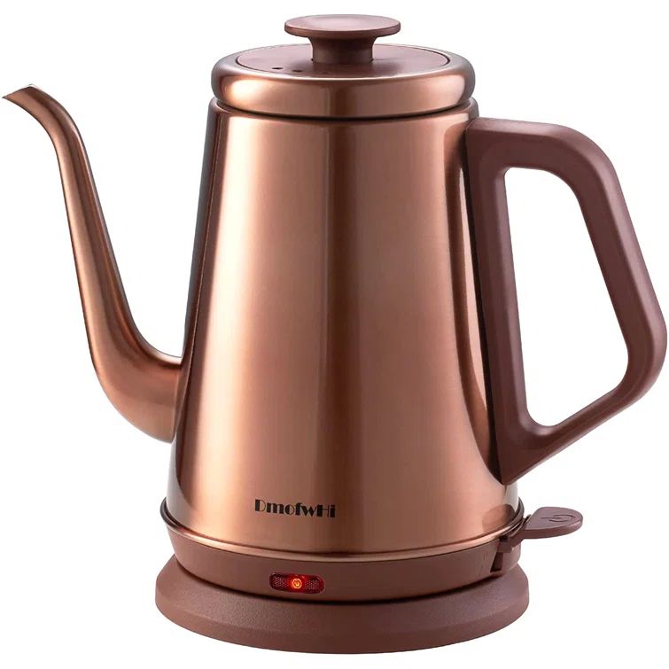Green and Brown Stainless Steel Gooseneck Electric Kettle