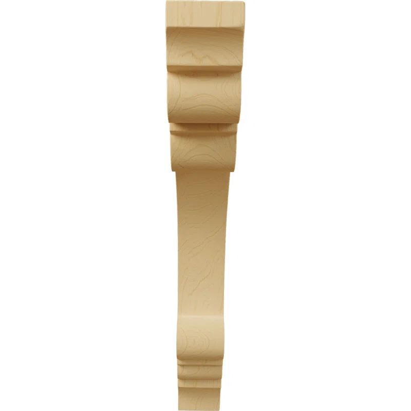 Alder Wood Hand-Carved Decorative Corbel, 10.5" Height